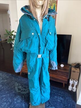 Men's Teal One-Piece Ski Suit - Teal